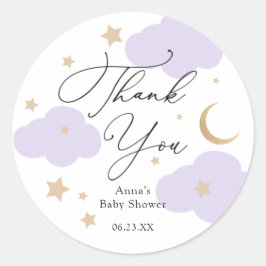 Over the Moon Baby Shower Gift Classic Round Stick Runder Aufkleber