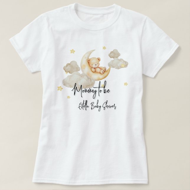 Over The Moon Baby Shower Mommy To Be T-Shirt (Von Creator hochgeladen)