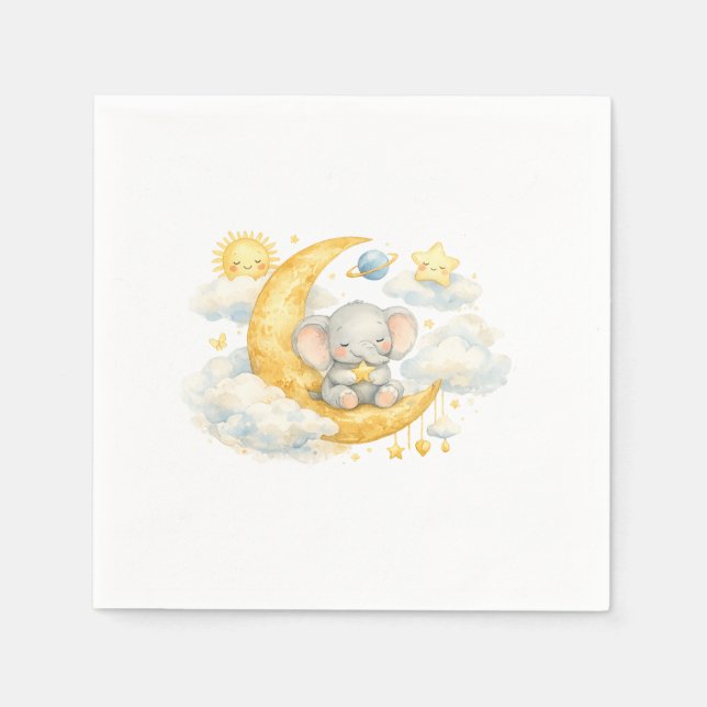 Over the Moon Baby Shower Napkins Serviette (Vorderseite)