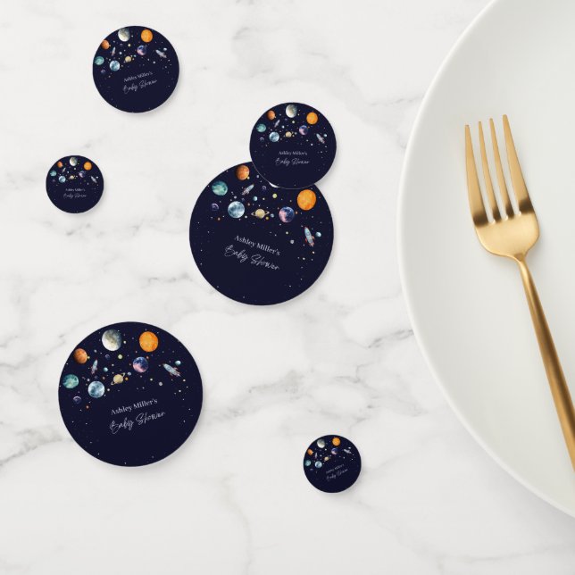 Over The Moon Boy Baby Shower Space Galaxy Konfetti (Gruppe)