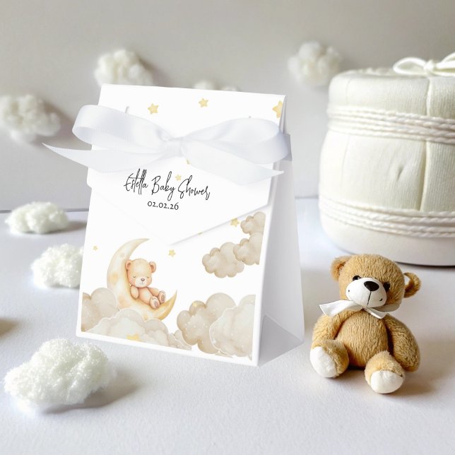 Over The Moon Teddy Bear  Stars Baby Shower Geschenkschachtel (Von Creator hochgeladen)