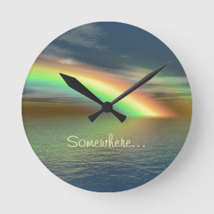 Over the Rainbow Runde Wanduhr