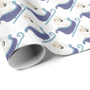 OVER THE RIVER Cream Chow Geschenkpapier