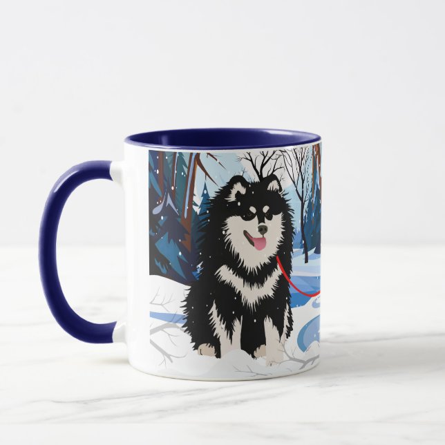 OVER THE RIVER Finnish Lapphund 11 oz mug Tasse (Links)