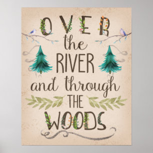 Over The River Through Woods 16x20 Woodland Print Poster