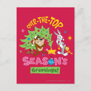 Over The Top Season's Greetings Feiertagspostkarte