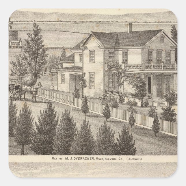 Overacker, Emerson Residenzen Quadratischer Aufkleber (Vorderseite)