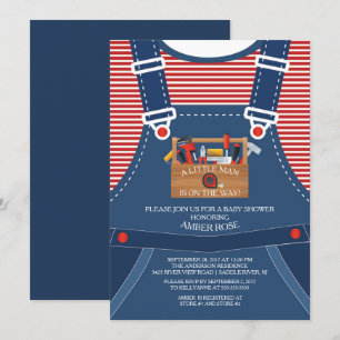 Overalls Kleine Man Tools Baby Dusche Einladung