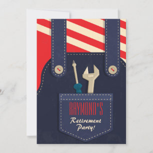Overalls Retirement Party Einladung
