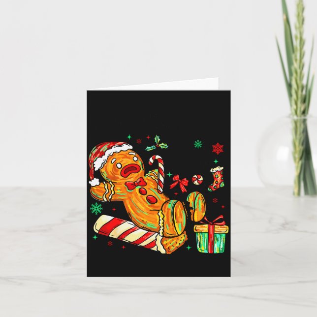 Overbaked And Over It Gingerbread Christmas Baking Karte (Vorderseite)