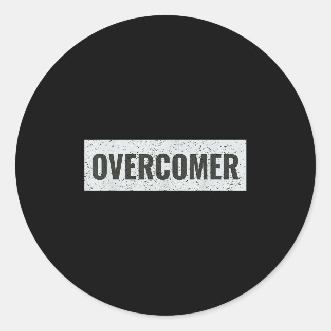 Overcomer Emwering Insrational Motivational Christ Runder Aufkleber (Vorderseite)