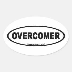Overcomer Rev-12:11 Euro-Art Ovaler Aufkleber