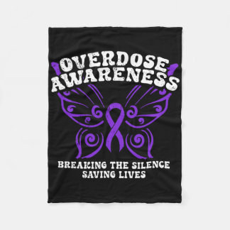 Overdose Awareness Purple Ribbon Drug Addiction 10 Fleecedecke