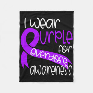 Overdose Awareness Purple Ribbon Drug Addiction 11 Fleecedecke