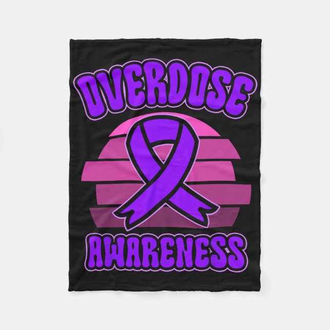 Overdose Awareness Purple Ribbon Drug Addiction 31 Fleecedecke (Vorderseite)
