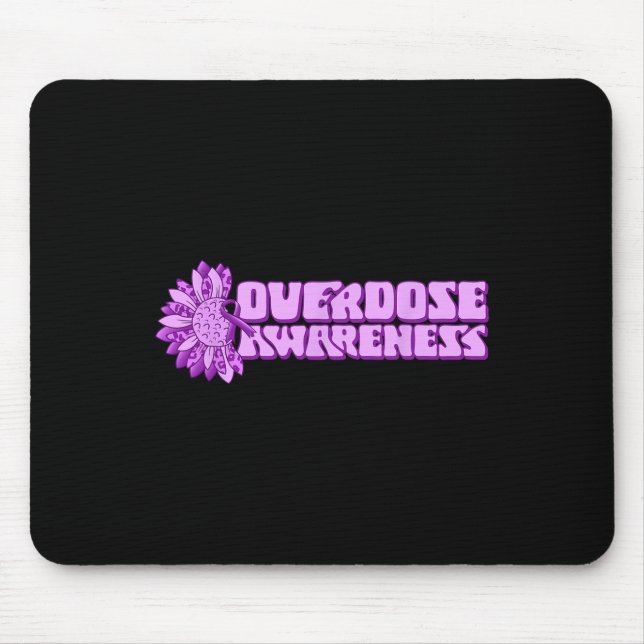 Overdose Awareness Purple Ribbon Drug Addiction 32 Mousepad (Vorne)