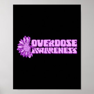Overdose Awareness Purple Ribbon Drug Addiction 32 Poster