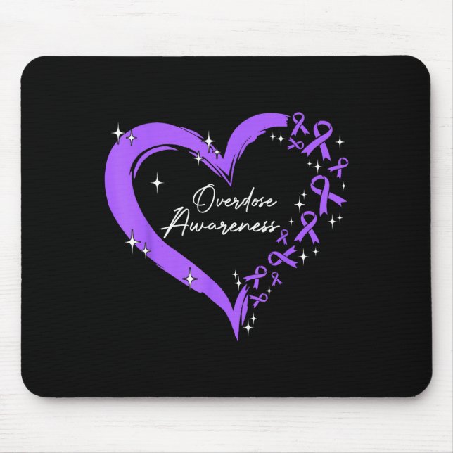 Overdose Awareness Purple Ribbon Drug Addiction He Mousepad (Vorne)