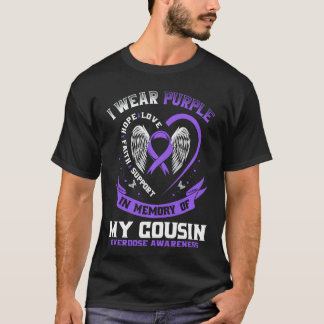 Overdose Awareness Shirt In Memory of Cousin Purpl