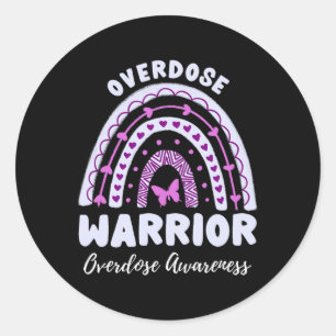 Overdose Warrior Overdose-Aufklärungs-Regenbogen 1 Runder Aufkleber