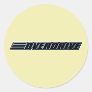 Overdrive - Rennwagen Automobil-Slogan Runder Aufkleber