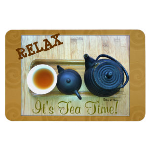 Overhead-Ansicht für Teeeinstellungen-Foto Magnet