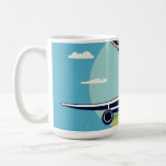 Overhead Struggle– Tall Giraffe Travel T-Shirt Kaffeetasse<br><div class="desc">Tall travelers, we feel you! Our "Overhead Struggle" t-shirt features a minimalist cartoon giraffe hilariously trying to squeeze into an airplane’s overhead compartment. With clean vector lines and a solid sky blue background, this playful design is a perfect conversation starter for globetrotters, frequent flyers, and tall folks who know the...</div>