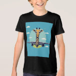 Overhead Struggle– Tall Giraffe Travel T-Shirt Tri-Blend Shirt<br><div class="desc">Tall travelers, we feel you! Our "Overhead Struggle" t-shirt features a minimalist cartoon giraffe hilariously trying to squeeze into an airplane’s overhead compartment. With clean vector lines and a solid sky blue background, this playful design is a perfect conversation starter for globetrotters, frequent flyers, and tall folks who know the...</div>