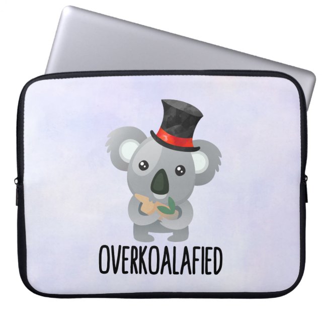 Overkoalafied Pun Niedlich Koala in Top Hat Laptopschutzhülle (Vorderseite)