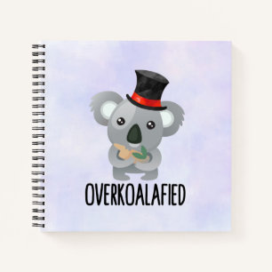 Overkoalafied Pun Niedlich Koala in Top Hat Notizbuch