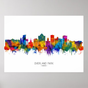 Overland Park Kansas Skyline Poster
