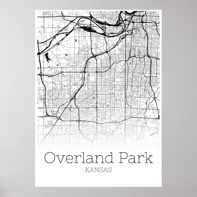 Overland Park Map - Kansas - City Map Poster (Vorne)