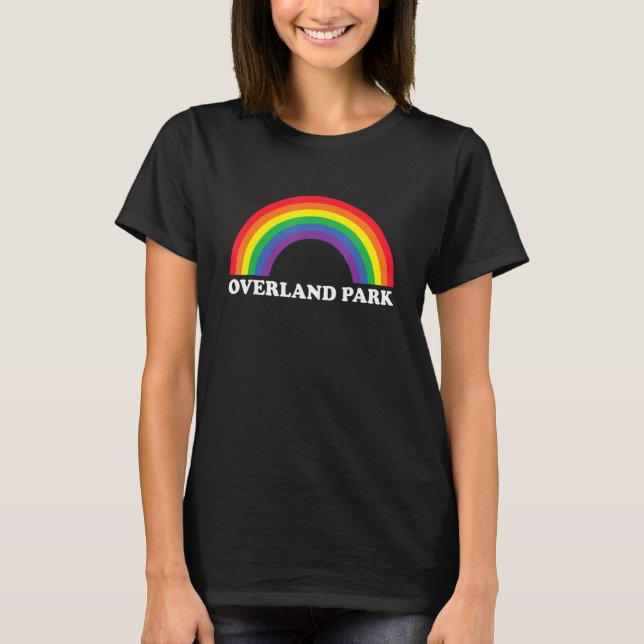 Overland Park Rainbow LGBTQ Gay Pride Lesbians Que T-Shirt (Vorderseite)