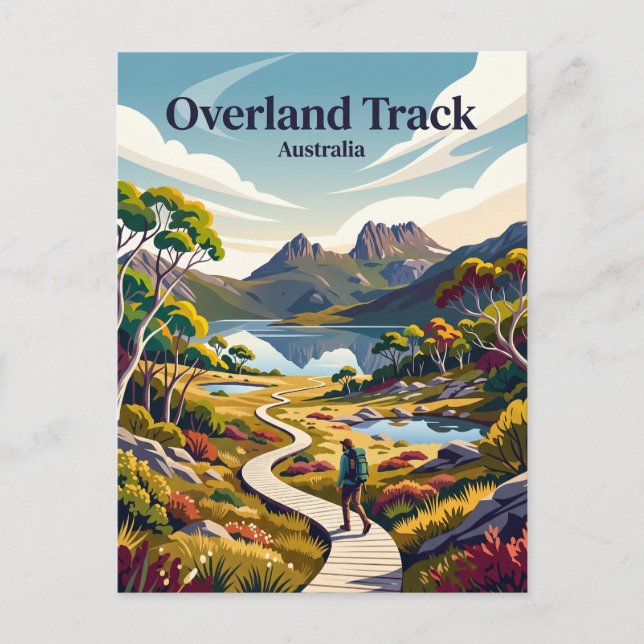 Overland Track Australien Postkarte (Vorderseite)