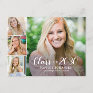 Overlapped Photos Graduation Announcement Postcard Postkarte