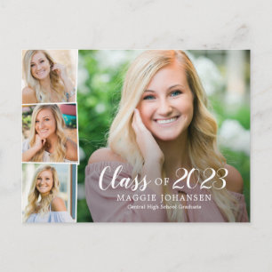 Overlapped Photos Graduation Announcement Postcard Postkarte