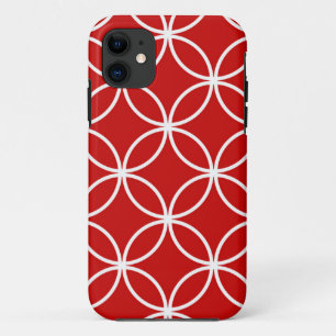 Overlapping Circles Geometric Muster Red White Case-Mate iPhone Hülle