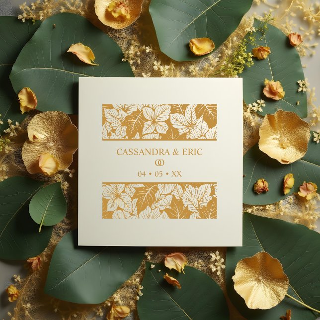 Overlapping Leaves Pattern Elegant Nature Wedding Gummistempel (Overlapping Leaves Pattern for Elegant Nature Wedding Rubber Stamps. )