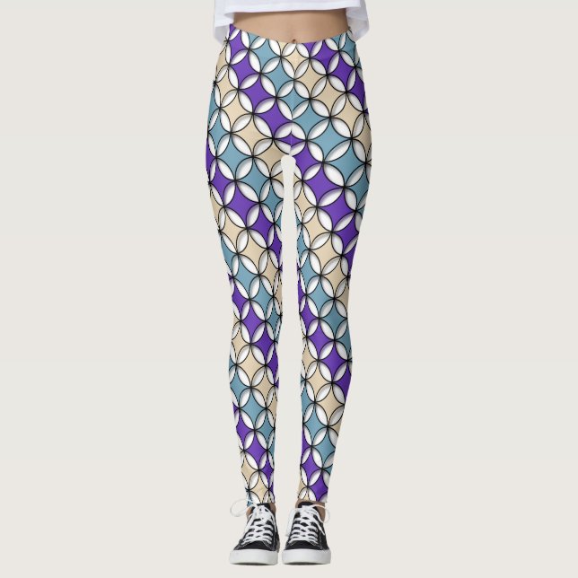 Overlapping Pastel Toned Circles Leggings (Vorderseite)