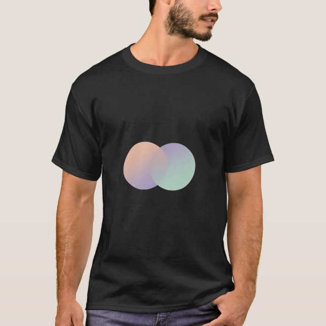 Overlapping Vaporwave Gradient Circles T-Shirt (Vorderseite)