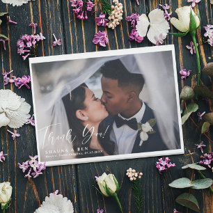 Overlay für die weiße Grenzkalligrafie Hochzeit 2 Dankeskarte