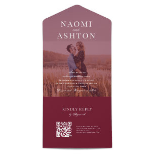 Overlay-Hochzeit mit Pinselstrich in einer Einladu All In One Einladung