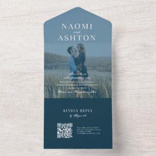 Overlay-Hochzeit mit Pinselstrich in einer Einladu All In One Einladung
