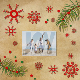 Overlay joy Christmas blue Glitzer Snowflake Foto Feiertagskarte