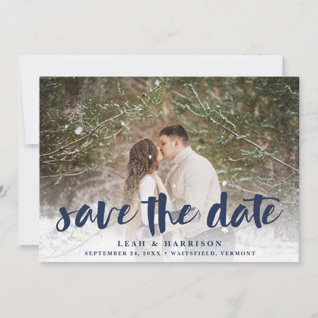 Overlay mit floralem Backer | FOTO Save The Date (Vorderseite)