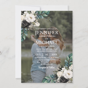 Overlay Portrait Picture Foto QR B&W Wedding Einladung