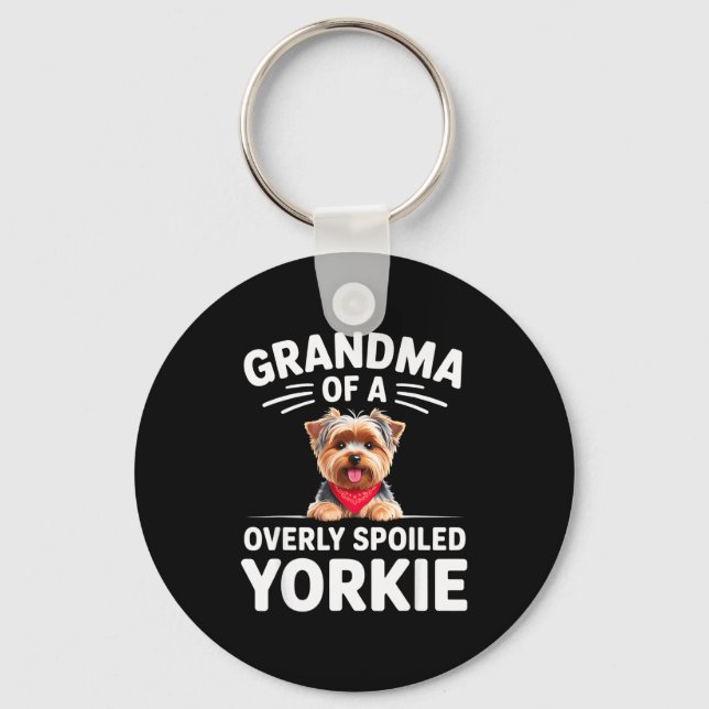 Overly Siled Yorkie Grandma Design  Schlüsselanhänger (Vorderseite)