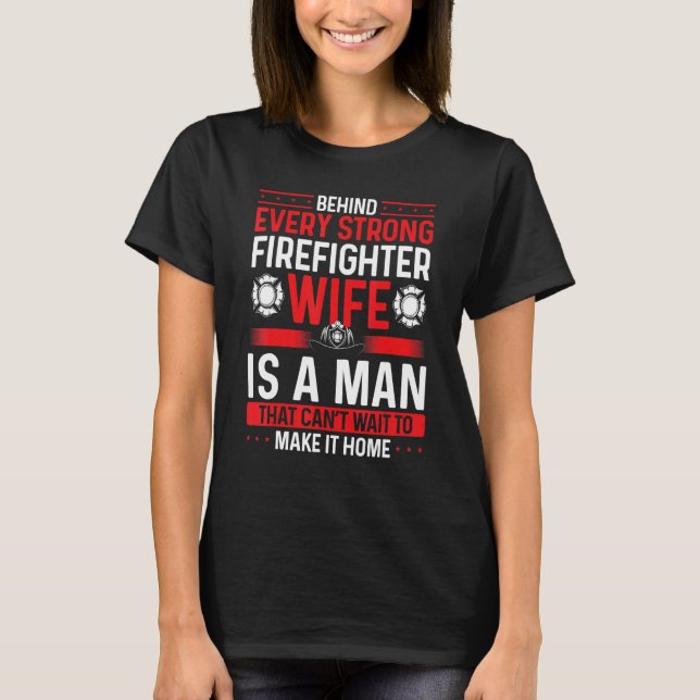 Overnight Firefighter Wife Marriage Night Shift Fi T-Shirt (Vorderseite)