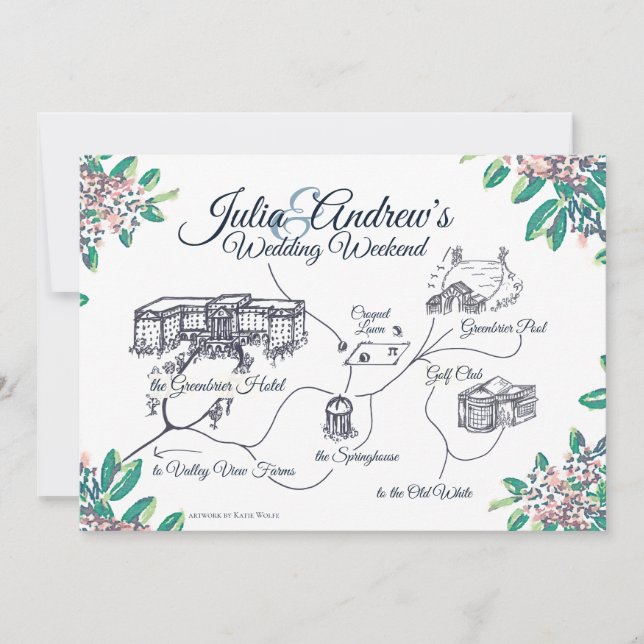 OVERNIGHT Willkommensplan für Julia Einladung (Vorderseite)