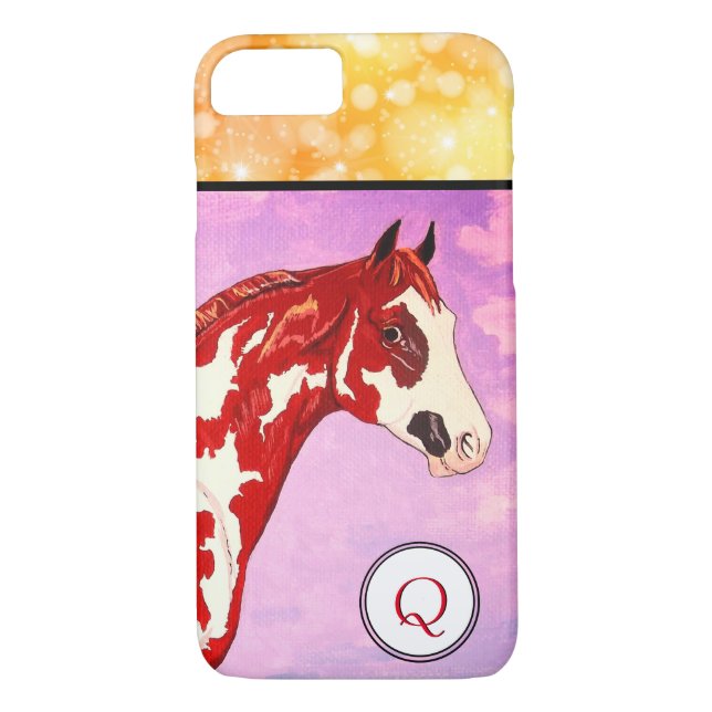 Overo Paint Horse Head (goldene Sterne) Case-Mate iPhone Hülle (Rückseite)